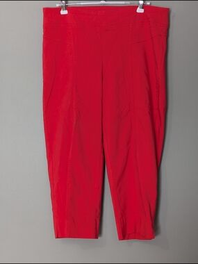 Addition Elle Women's Pull On Bright Red Capri Pants Vintage-inspired‎ Retro